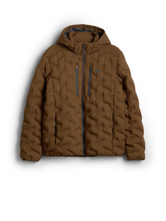 4F 4F Kurtka puchowa URBAN COMMUTER Brązowy Regular Fit