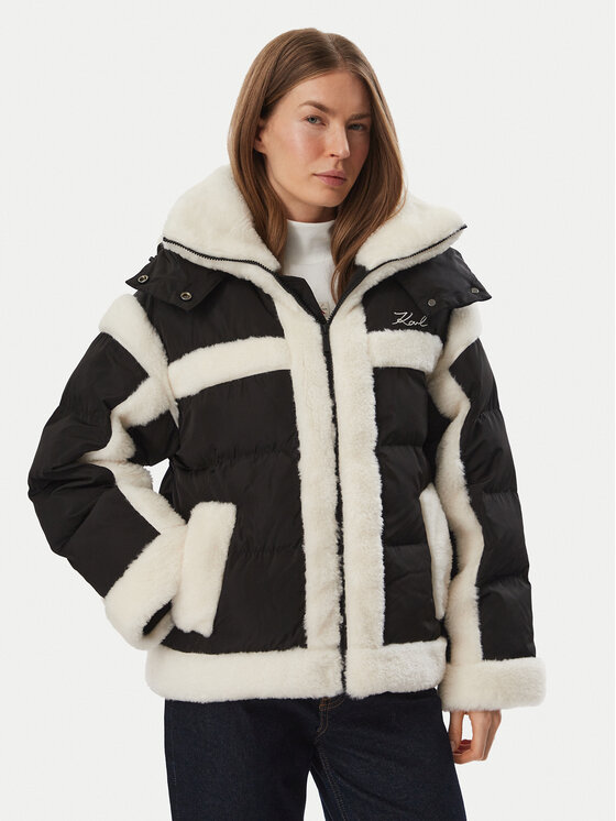 KARL LAGERFELD KARL LAGERFELD Ziemas jaka B4W15004 Melns Regular Fit