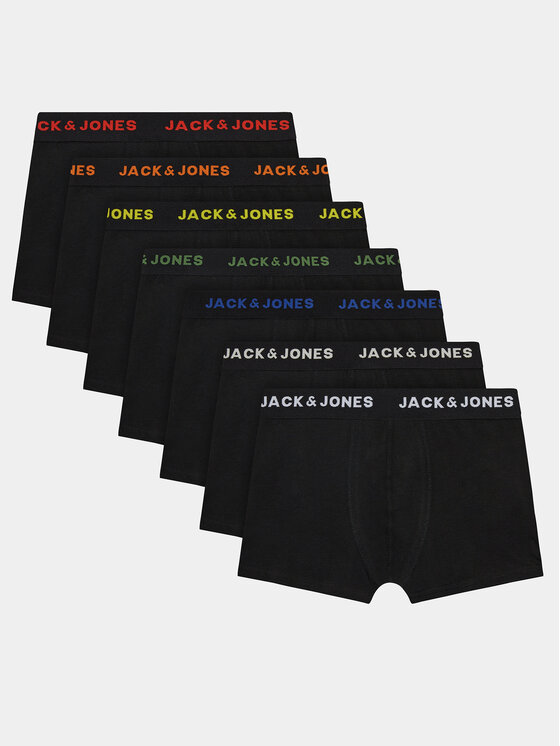 Jack&Jones Junior Set 7 kusov boxeriek Basic 12223126 Čierna