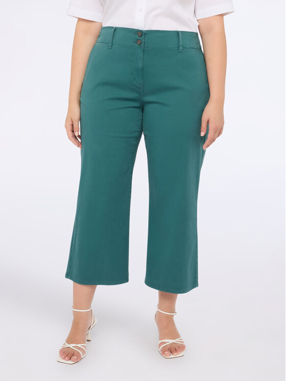 Fiorella Rubino Fiorella Rubino Pantaloni di tessuto P726T004983N024 Verde Cropp Fit