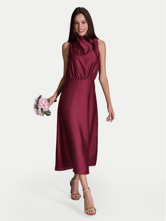Swing Swing Sukienka koktajlowa 5AI13700 Bordowy Regular Fit