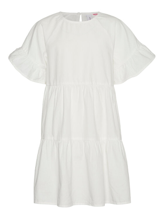 Vero Moda Girl Vero Moda Girl Obleka 10287423 Bela Regular Fit
