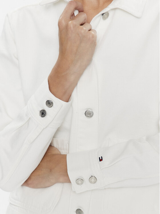 Tommy Hilfiger Tommy Hilfiger Giacca di jeans WW0WW37625 Bianco Regular Fit