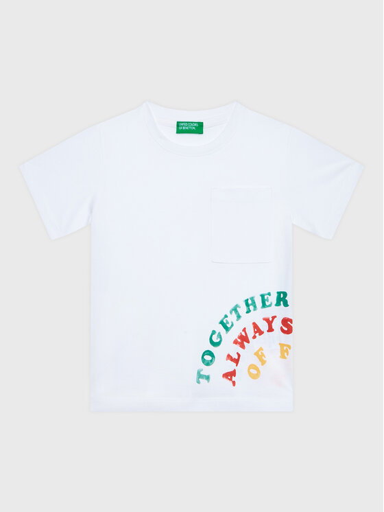 United Colors Of Benetton Tricou 3096G108I Alb Regular Fit