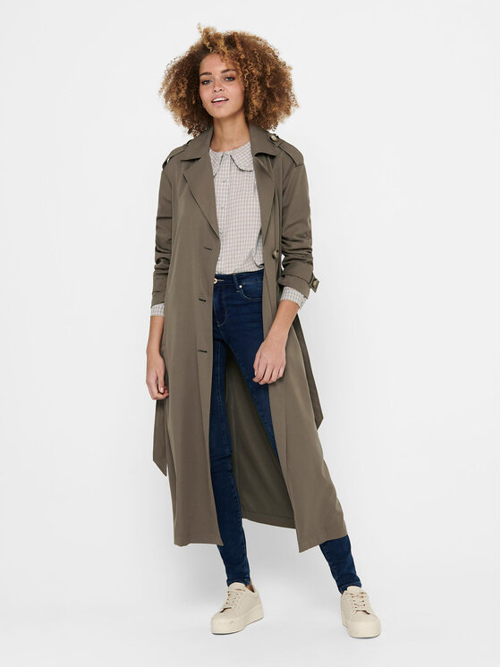 ONLY ONLY Tenchcoat 15217799 Braun Relaxed Fit