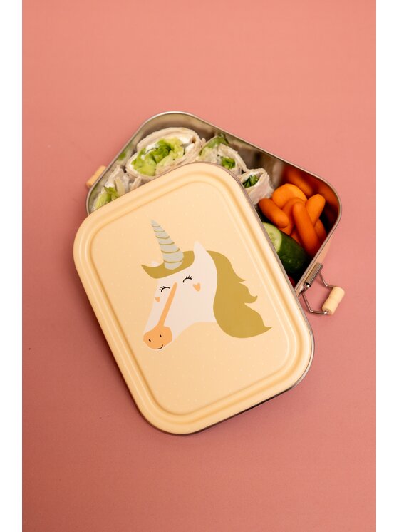 Trixie Baby Trixie Baby Lunchbox Mały stalowy lunch box - Jednorożec Beżowy