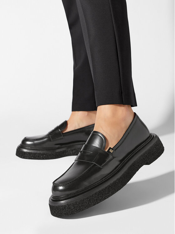 Max Mara Max Mara Čevlji brez vezalk Crepeloafer 23452619336 Črna