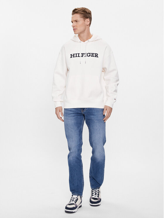 Tommy Hilfiger Tommy Hilfiger Majica dugih rukava Monotype Embro MW0MW33062 Bijela Regular Fit