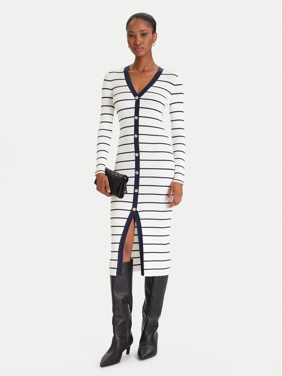 Guess Guess Úpletové šaty W5YK98 Z2YK2 Biela Slim Fit