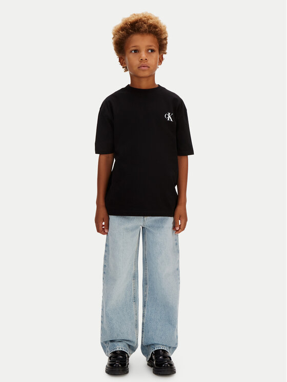 Calvin Klein Jeans Calvin Klein Jeans Tričko Bridge LVCKSJA05B Čierna Regular Fit