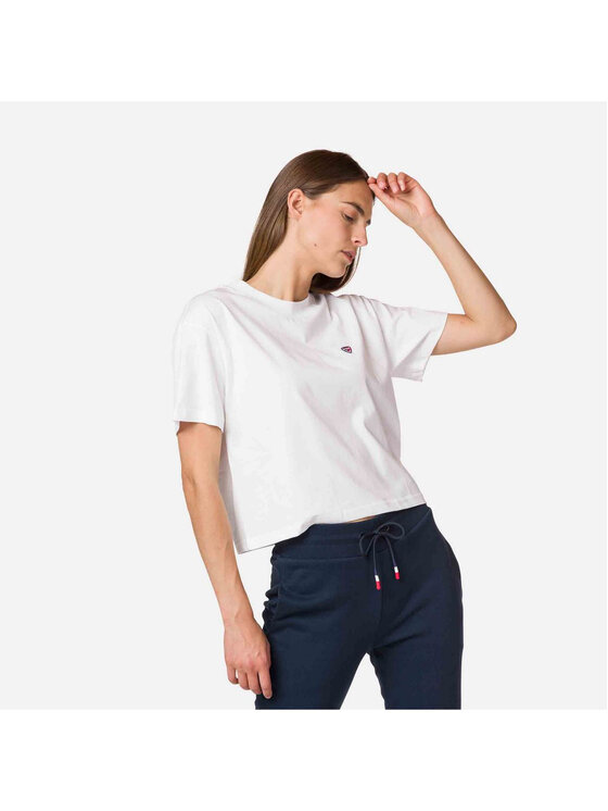 Rossignol Rossignol T-Shirt W Rossi Tee Crop Biały Regular Fit