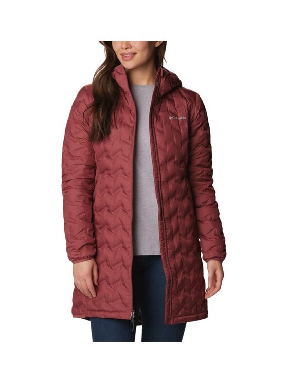 Columbia Columbia Kurtka zimowa Delta Ridge ong Down Jacket 1909254679 Bordowy Regular Fit