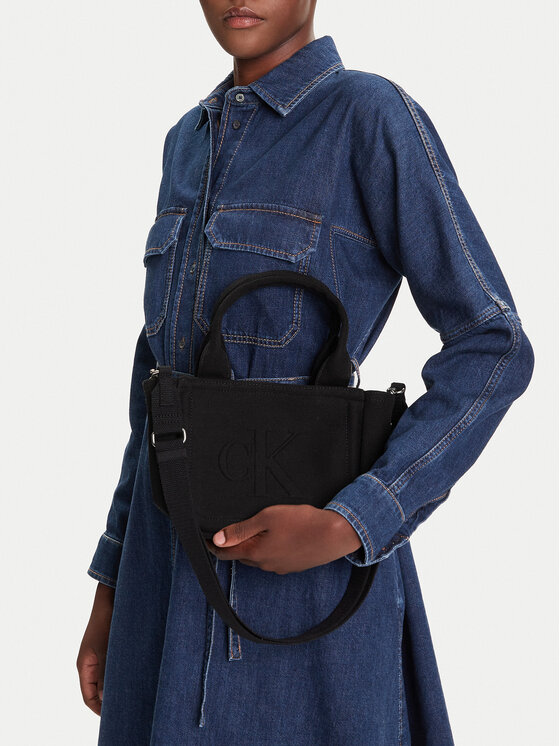 Calvin Klein Jeans Calvin Klein Jeans Rankinė Summer Canvas Mini Tote LV04K3160G Juoda