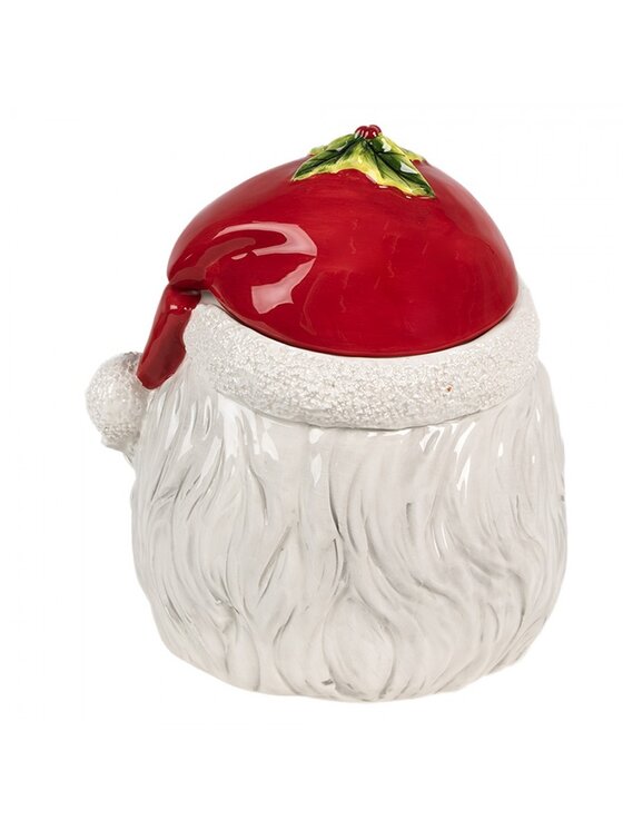 MIAhome MIAhome Pojemnik ceramiczny Święty Mikołaj 20x17x22 cm Czerwony