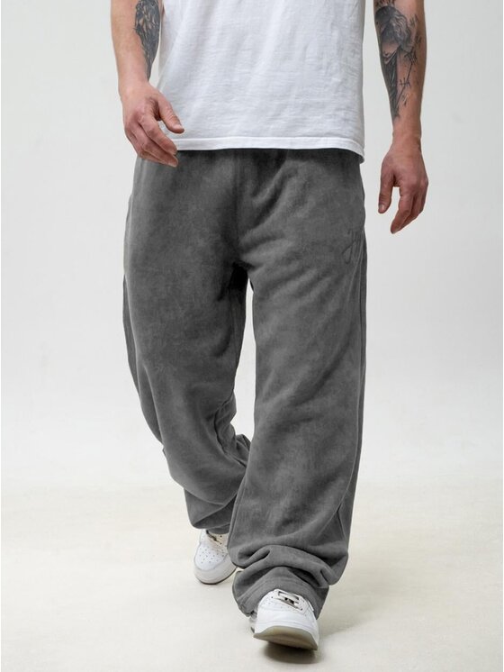 Jigga Wear Jigga Wear Spodnie dresowe Szerokie luźne 132136 Szary Baggy Fit
