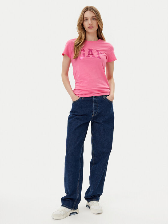 Gap Gap T-Shirt 776775-04 Różowy Regular Fit