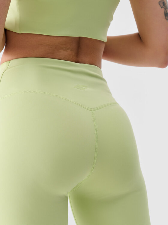 4F 4F Legginsy EMPOWERED BY NATURE Zielony jasny Slim Fit