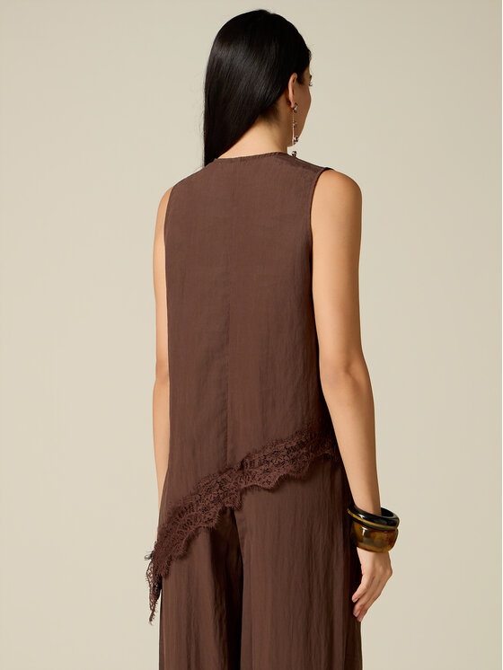 Oltre Oltre Bluzka 2167R003269N032 Brązowy Regular Fit