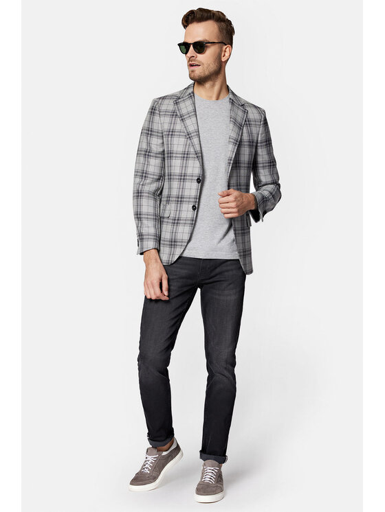 Lancerto Lancerto Marynarka Cosenza MA099123000005 Szary Slim Fit