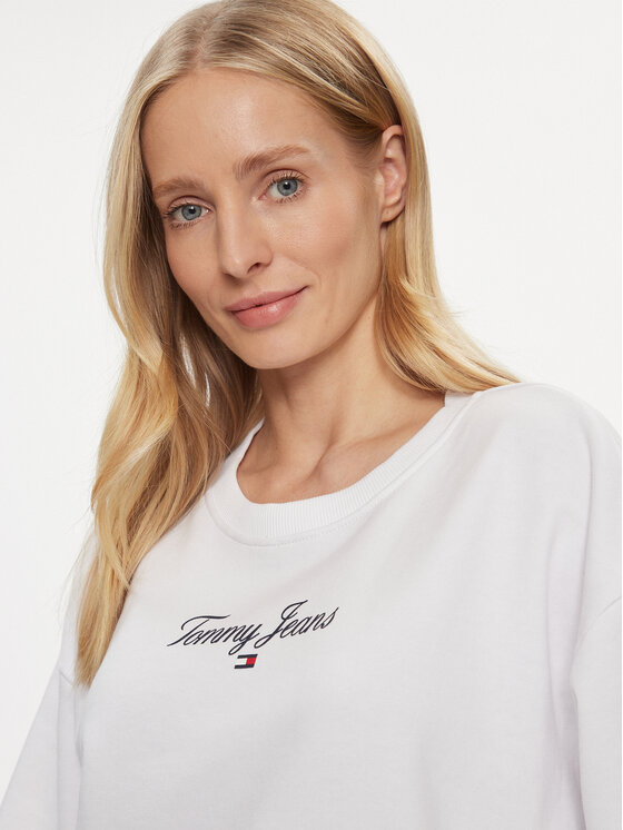 Tommy Jeans Tommy Jeans Pluus Essential Logo DW0DW16140 Valge Relaxed Fit