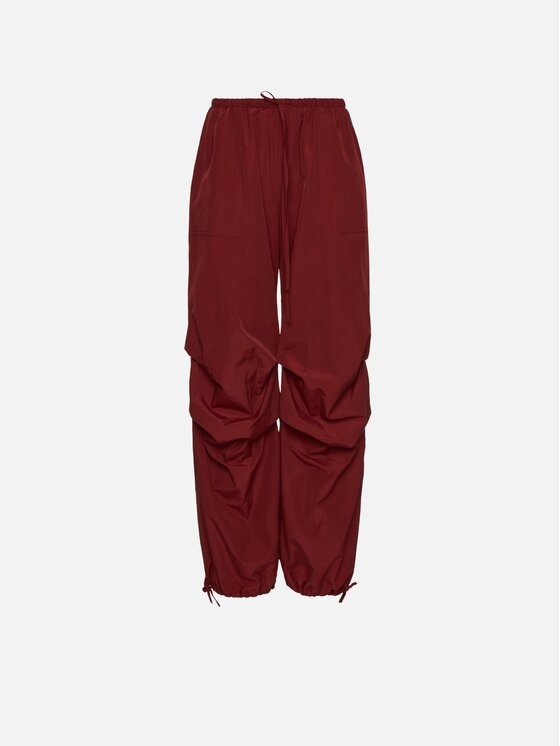 La Mania La Mania Spodnie cargo ETTE Bordowy Basic Fit