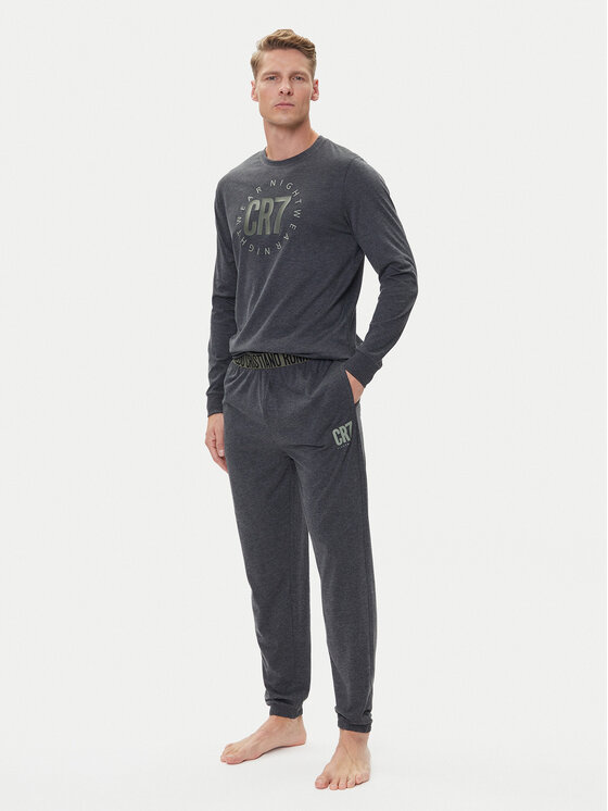 Cristiano Ronaldo CR7 Piżama 8730-42 Szary Regular Fit