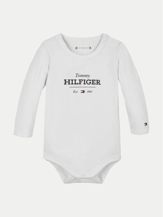 Tommy Hilfiger Tommy Hilfiger Body da neonato Monotype Logo KN0KN01974 Bianco