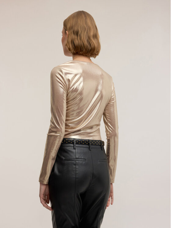 Motivi Motivi T-shirt G017W003507N002 Oro Regular Fit