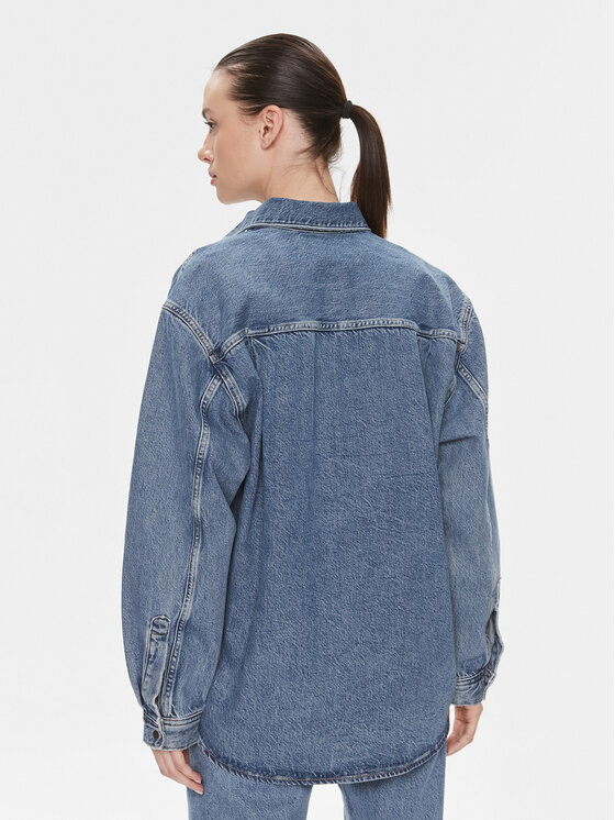 Samsøe Samsøe Samsøe Samsøe cămașă de blugi Eleanor F23400135 Albastru Relaxed Fit