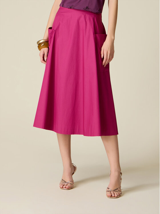 Oltre Oltre Spódnica midi 1001J000295N019 Różowy Regular Fit