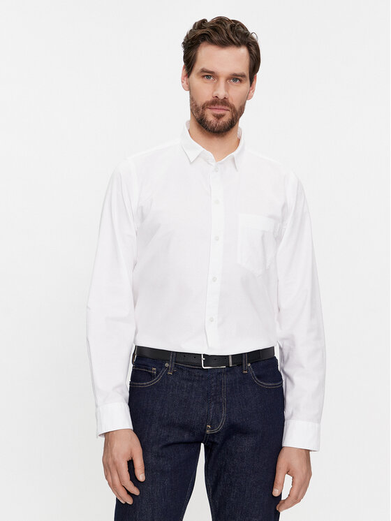 Calvin Klein Calvin Klein Πουκάμισο Oxford K10K112155 Λευκό Regular Fit