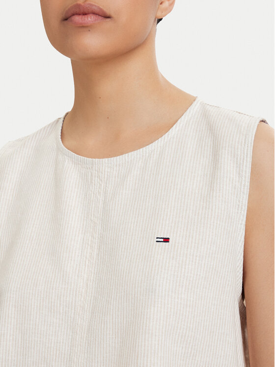 Tommy Jeans Tommy Jeans Top DW0DW22779 Světle béžová Regular Fit