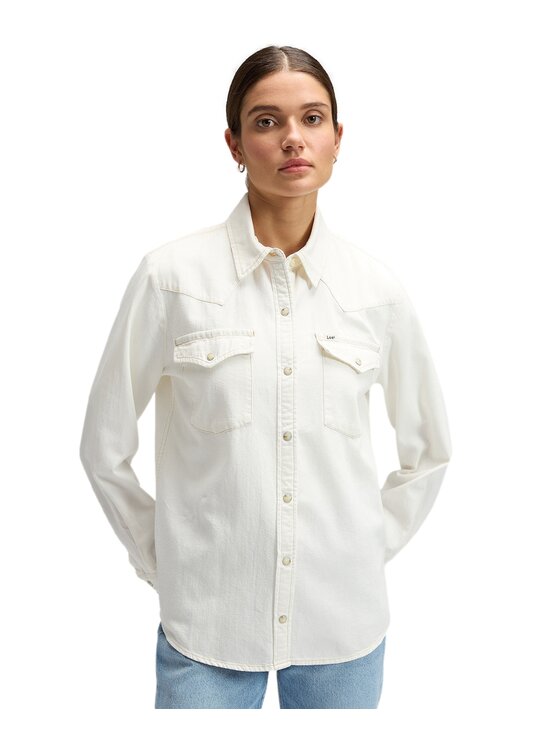 Lee Lee Koszula 112376970 Biały Regular Fit