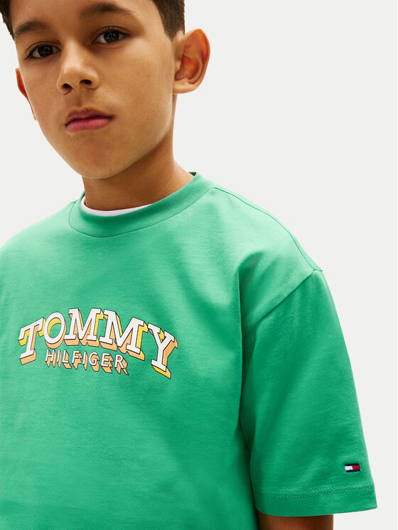 Tommy Hilfiger Tommy Hilfiger T-Shirt KB0KB10267 Πράσινο Regular Fit