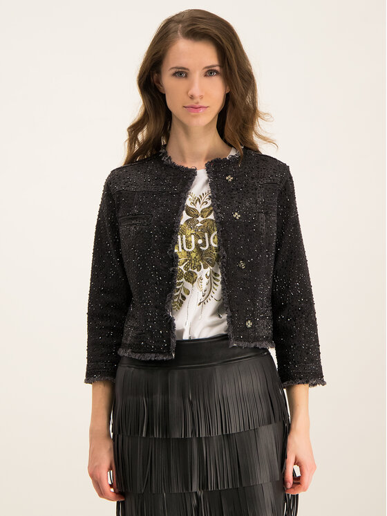 Liu Jo Liu Jo Τζιν μπουφάν Giacca Corta Kate U69057 D4368 Μαύρο Regular Fit