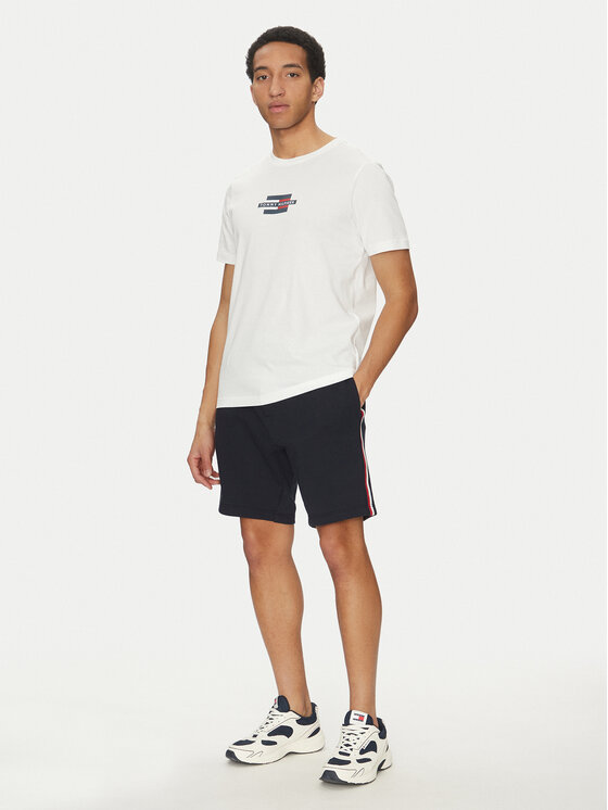 Tommy Hilfiger Tommy Hilfiger Szorty materiałowe Global Stripe MW0MW39255 Granatowy Regular Fit