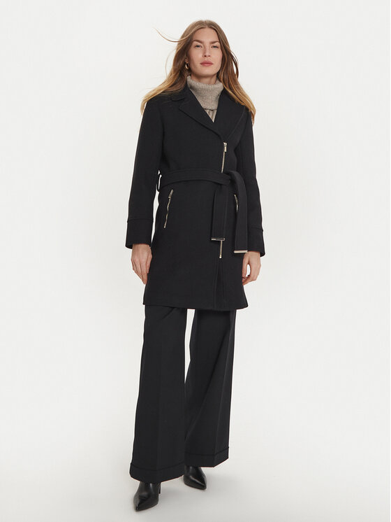 Morgan Cappotto di transizione 242-GELICE Nero Regular Fit, taglia : 38