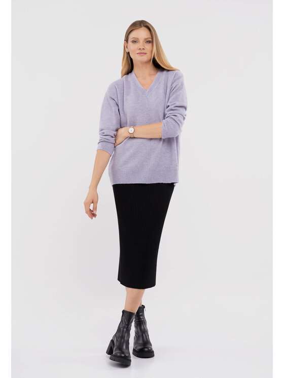 Volcano Volcano Sweter S-SIMONA Fioletowy Regular Fit