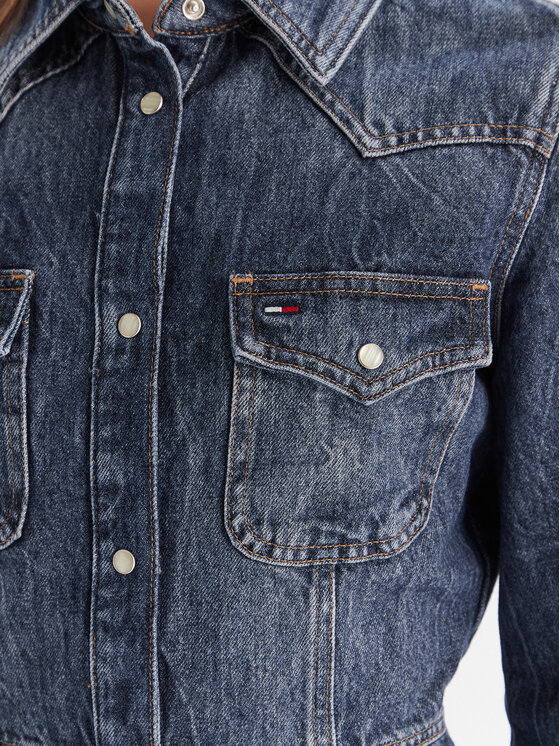 Tommy Jeans Tommy Jeans Džínové šaty Western DW0DW21635 Modrá Regular Fit