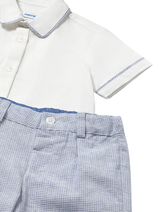 Mayoral Mayoral Krekla un auduma šortu komplekts 1225 Gaiši zils Regular Fit