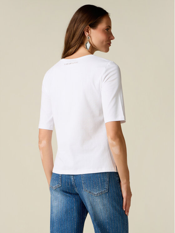 Oltre Oltre T-shirt G078J004677N021 Bianco Regular Fit