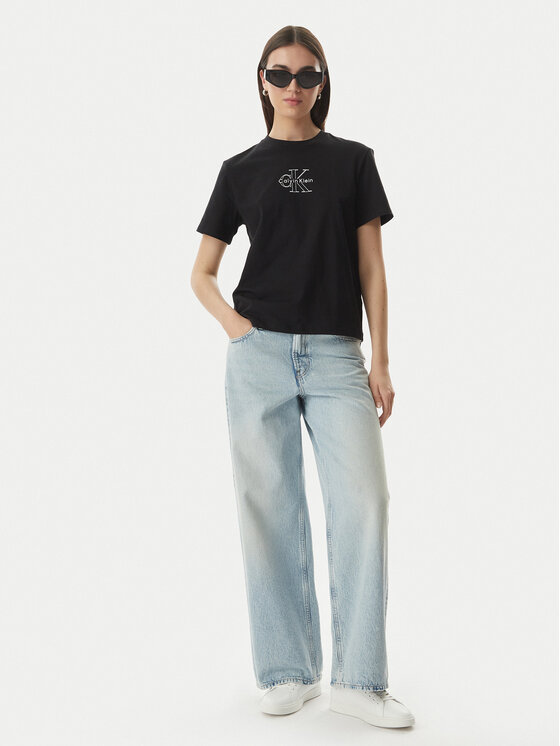 Calvin Klein Jeans Calvin Klein Jeans Тишърт LV047G831G Черен Regular Fit