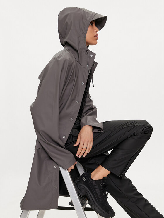 Rains Rains Μπουφάν αδιάβροχο Long Jacket W3 12020 Γκρι Regular Fit
