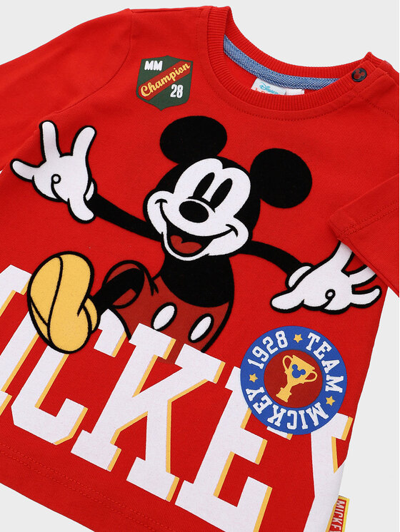 Original Marines Original Marines Bluzka MICKEY MOUSE DCAV0617NM Czerwony Regular Fit