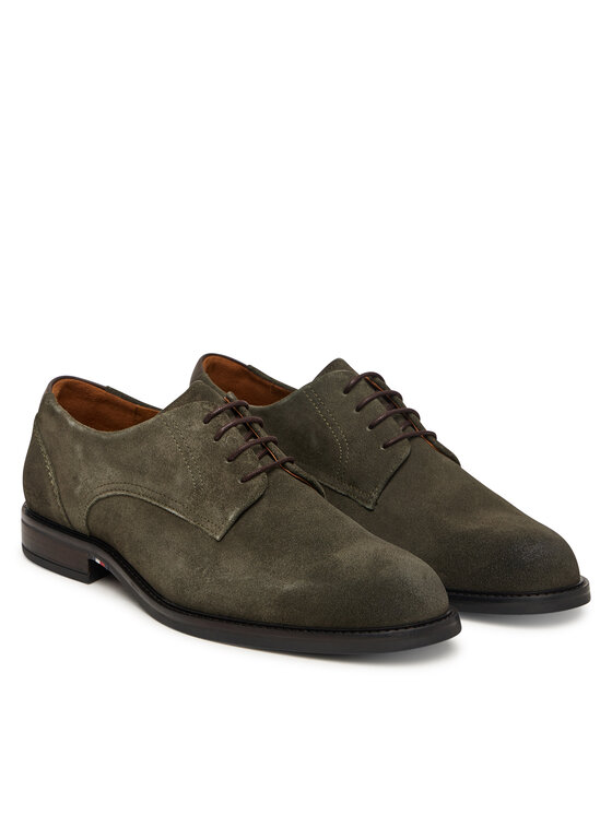 Tommy Hilfiger Tommy Hilfiger Halbschuhe Corporate Dressy Suede Shoe FM0FM05969 Grün