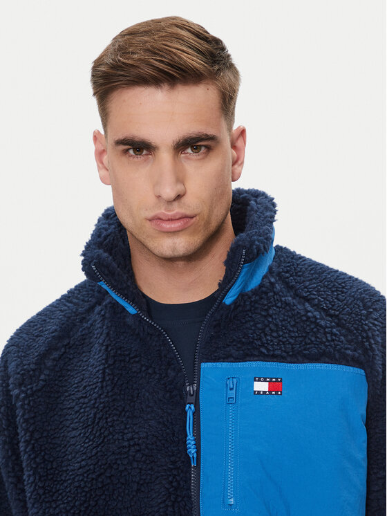 Tommy Jeans Tommy Jeans Prijelazna jakna Teddy DM0DM18906 Tamnoplava Relaxed Fit