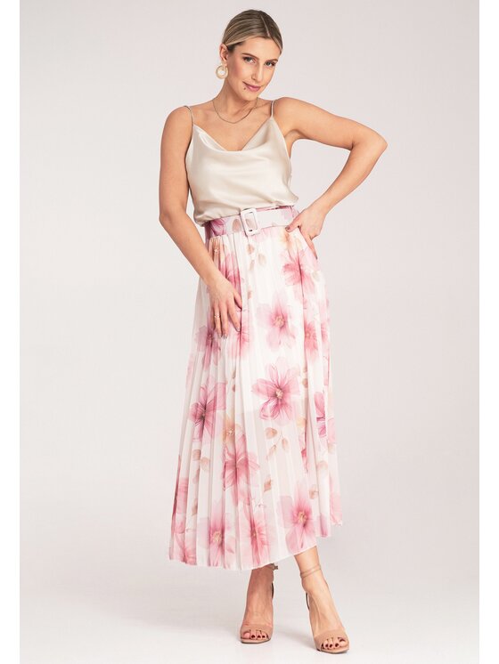 FIGL FIGL Gonna plissettata M1163 Rosa Flared Fit