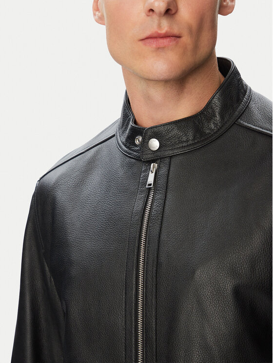 BOSS BOSS Geacă de piele H-Mansell5 50564586 Negru Regular Fit