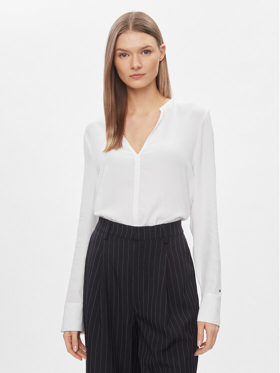 Tommy Hilfiger Tommy Hilfiger Bluse WW0WW40529 Weiß Relaxed Fit