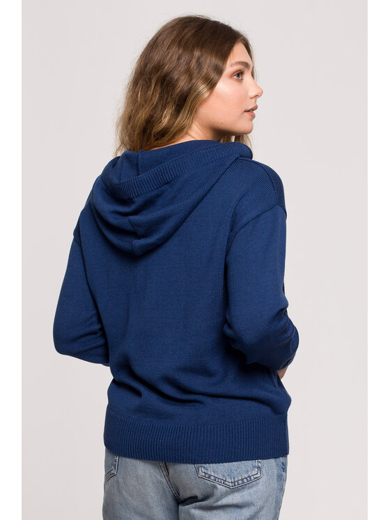 BeWear BeWear Sweter BK073 Granatowy Modern Fit